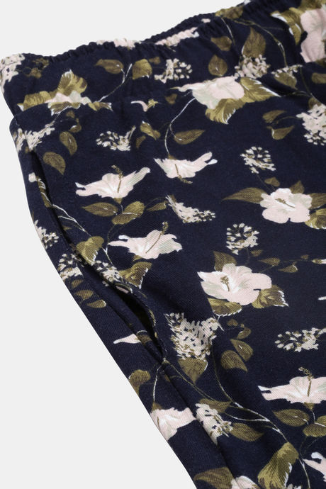 Enamor Viscose Loungewear Bottom - Navy Hibiscus Aop — image 7